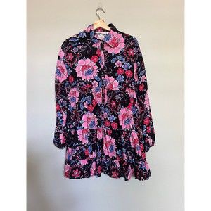 Zara dress floral print long sleeve size Small